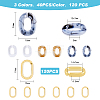 SUPERFINDINGS 120Pcs 3 colors Imitation Gemstone Style Acrylic Linking Rings OACR-FH0001-041-2