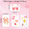 80 Sheets 4 Styles Butterfly Pattern Body Art Tattoos AJEW-SP0002-79-2