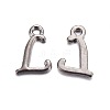 Gunmetal Plated Alloy Letter Pendants PALLOY-P097-03-L-1