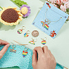 8Pcs 8 Style Pride Rainbow Alloy Enamel Pendant Stitch Markers HJEW-NB00030-3