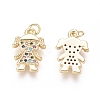 Golden Plated Brass Charms ZIRC-L087-023G-2