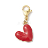 10Pcs Valentine's Day Heart Alloy Enamel Pendant Decorations HJEW-JM02832-4