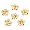 Brass Micro Pave Clear Cubic Zirconia Bead Caps KK-N259-08-2