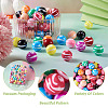 80Pcs 10 Colors Opaque Striped Acrylic Beads SACR-BT0001-02-5