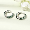 Brass Micro Pave Cubic Zirconia Hoop Earrings KK-CBA8324-24P-3