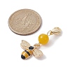 Bee & Honeycomb & Flower Alloy Enamel Pendant Decorations HJEW-JM01600-01-3