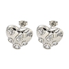 Heart Rack Plating Brass Micro Pave Cubic Zirconia Earrings for Women EJEW-E312-11P-1