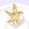 304 Stainless Steel Micro Pave Cubic Zirconia Plastic Pearl Cuff Rings RJEW-D310-02B-G-2