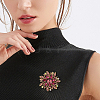 FIBLOOM 3Pcs 3 Colors Rhinestone Flower Brooch Pin JEWB-FI0001-01-5