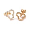 Brass Micro Pave Clear Cubic Zirconia Stud Earring Findings KK-G420-17G-2