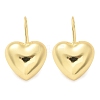 Heart Brass Dangle Earrings EJEW-B132-03G-4