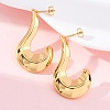 J-Shaped 304 Stainless Steel Stud Earrings for Women EJEW-A125-09G-3