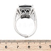 Brass Micro Pave Clear Cubic Zirconia Cuff Rings for Women RJEW-A062-04P-3
