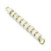 Natural Howlite & Electroplated Synthetic Non-magnetic Hematite Heishi Connector Charms PALLOY-JF03291-03-4