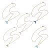 MIYUKI Delica Beads Beaded Mermaid Tail Pendant 304 Stainless Steel Cable Chain Necklaces for Women NJEW-MZ00130-2