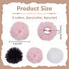 6Pcs 3 Colors Polyester Plush Pompom Ball Brooch JEWB-NB0001-24A-2