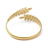 Ion Plating(IP) 304 Stainless Steel Greek Roman Laurel Leaf Cuff Bangles BJEW-L682-019G-2