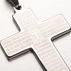 Cross with Words 304 Stainless Steel Pendants X-STAS-N068-47B-2