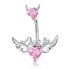 304 Stainless Steel Pave Cubic Zirconia Curved Barbell Belly Rings FS-WG6D7D2-09-1