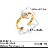 Ocean 304 Stainless Steel Rhinestone Cuff Open Rings WGF30C4-05-1