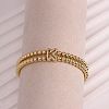Brass Micro Pave Clear Cubic Zirconia Beads Double Strands Stretch Bracelets for Women FS-WGC7159-11-1