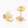 304 Stainless Steel Stud Earrings X-EJEW-H350-27G-2