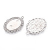 Non-Tarnish 304 Stainless Steel Pendant Cabochon Settings STAS-N114-02P-2