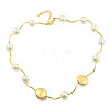 Brass Beaded Necklaces NJEW-P307-02G-1