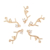 5Pcs Brass Micro Pave Cubic Zirconia Links Connectors KK-YW0003-34-1