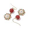 Alloy Enamel with Rhinestone Dangle Earrings EJEW-JE06079-4