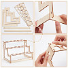 3-Tier Wooden Ice Cream Cone Display Risers ODIS-WH0017-090-4