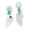 Natural Jadeite & Natural Green Onyx Agate & Crystal Dnout/Leaf Pendant Decorations G-G008-06-2