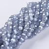 Electroplate Glass Beads Strands EGLA-F120-PL-B02-1