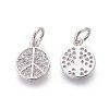 Brass Micro Pave Cubic Zirconia Charms ZIRC-J021-02P-RS-2