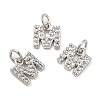 Brass Micro Pave Grade AAA Cubic Zirconia Charms LS-ZIRC-P067-11P-M-NR-1