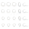 SUPERFINDINGS 24Pcs 4 Style Rack Plating Eco-friendly Brass Huggie Hoop Earring Findings KK-FH0006-62-1