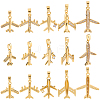 10Pcs 5 Styles Brass Micro Pave Cubic Zirconia Pendants KK-BBC0019-87-7