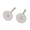 Tarnish Resistant 316 Surgical Stainless Steel Flat Round Blank Peg Stud Earring Settings STAS-R073-06-3