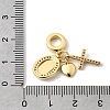 Brass Pave Clear Cubic Zirconia European Dangle Charms KK-A296-06B-G-3