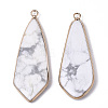 Natural Howlite Pendants G-S359-108H-2