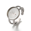 Non-Tarnish 304 Stainless Steel Cuff Ring Settings STAS-E202-02C-P-2