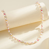 Rice Natural Freshwater Pearl & Glass Seed Beaded Necklaces for Women NJEW-G153-02G-3