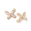 Real 18K Gold Plated Brass Cubic Zirconia Charms KK-R037-157G-2