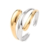 304 Stainless Steel Double Color Cuff Rings RJEW-S635-01GP-H-01-1
