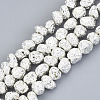 Electroplated Natural Lava Rock Beads Strands G-S352-29S-1