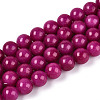 Dyed Natural Mashan Jade Round Beads Strands G-T139-8mm-67D-1