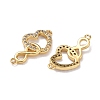 Brass Micro Pave Clear Cubic Zirconia Links Connectors X-ZIRC-A021-72G-2