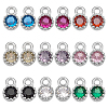 18Pcs 9 Colors Brass Glass Charms KK-PH0012-47P-1