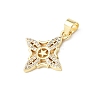 Brass Micro Pave Clear Cubic Zirconia Pendants KK-E799-06F-G-2