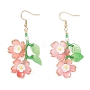 Acrylic Flower Dangle Earrings EJEW-MZ00588-04-2